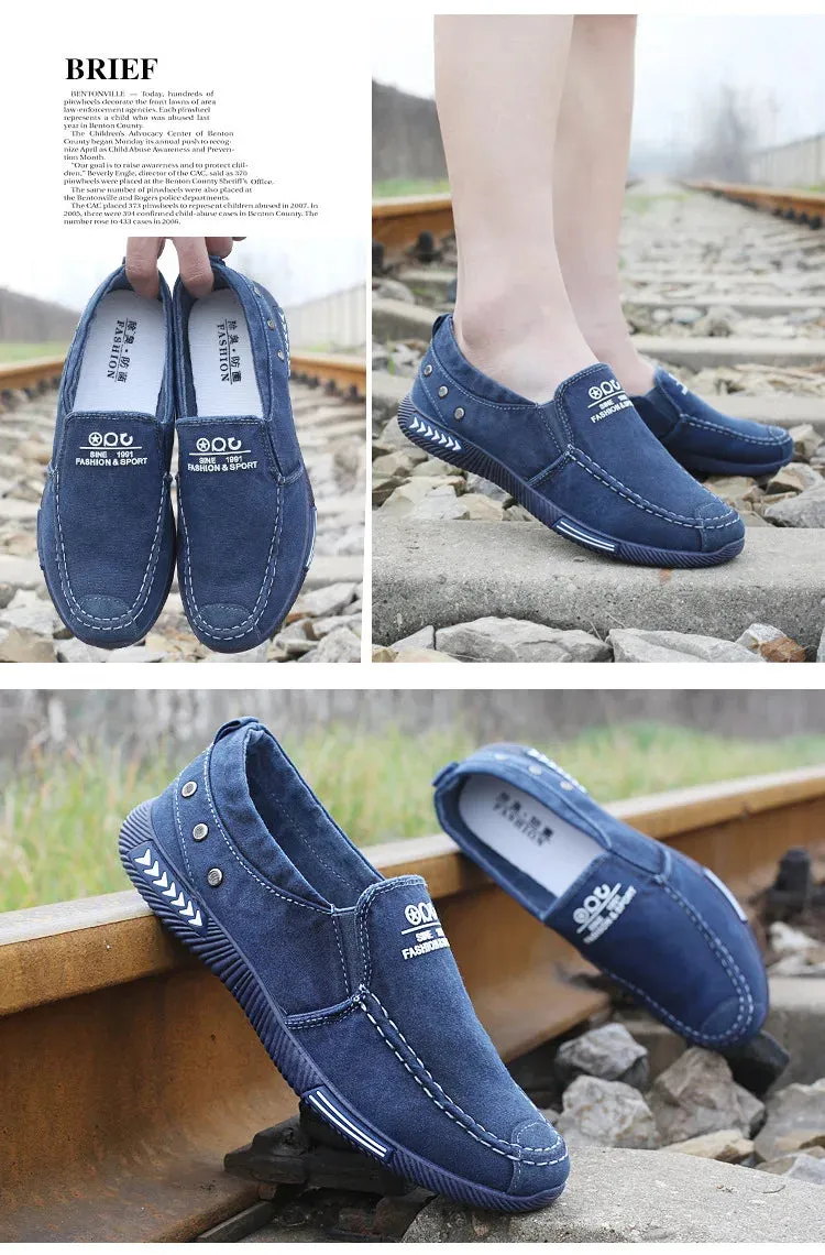 Stylish Men's Canvas Slip-On Sneakers
