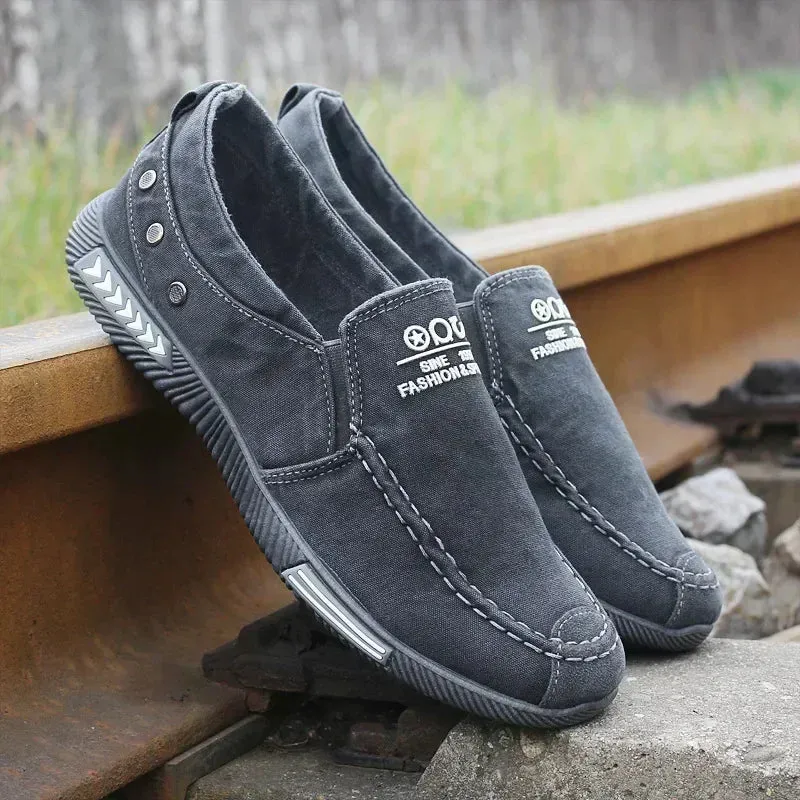 Stylish Men's Canvas Slip-On Sneakers