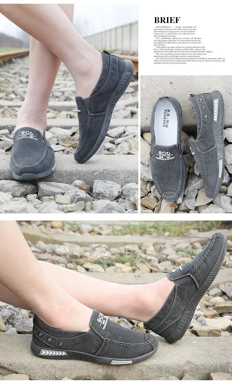 Stylish Men's Canvas Slip-On Sneakers