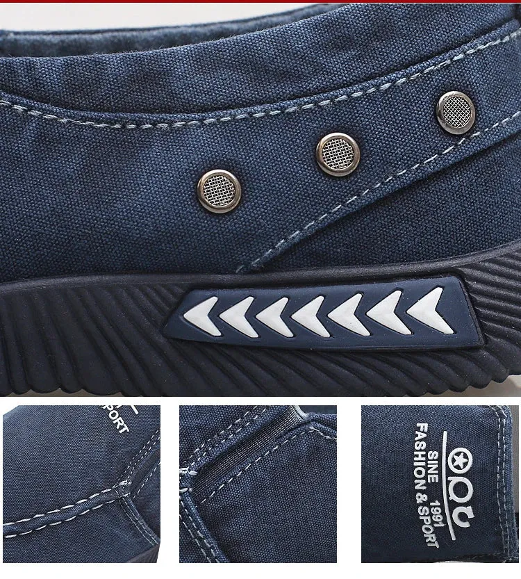 Stylish Men's Canvas Slip-On Sneakers