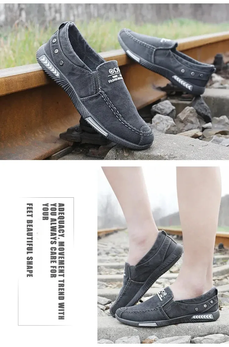 Stylish Men's Canvas Slip-On Sneakers