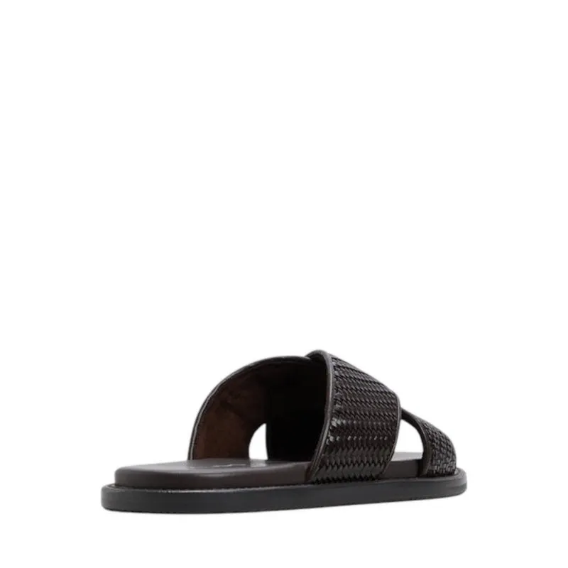 TARIK FLAT SANDALS - DARK BROWN