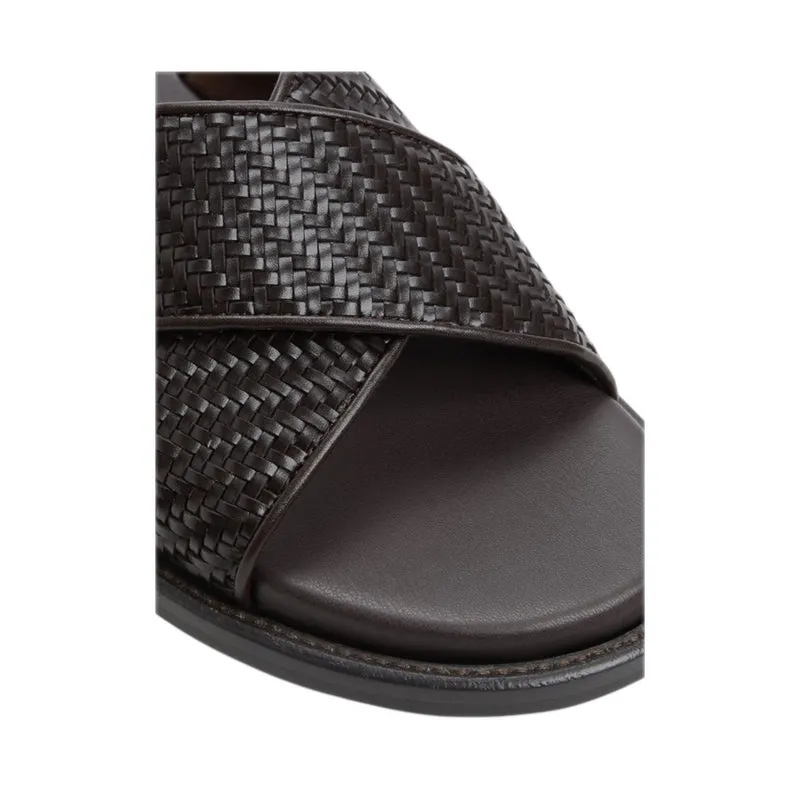 TARIK FLAT SANDALS - DARK BROWN