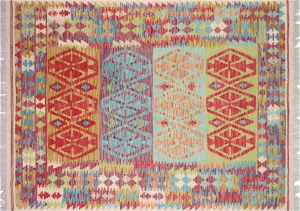 Vintage Afghan Maimana Kilim - 5' x 6'8"
