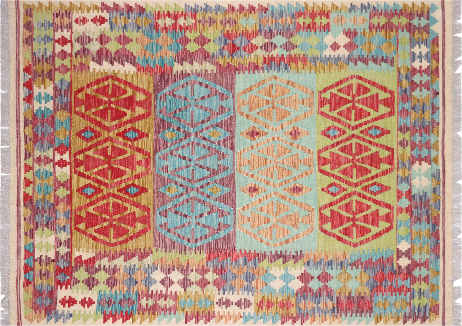 Vintage Afghan Maimana Kilim - 5' x 6'8"