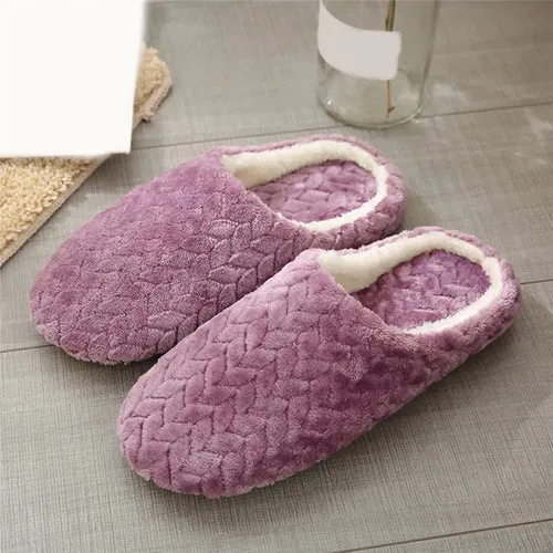 Warm Women Slippers - Cozy Plush Indoor Slip-On House Shoes for Autumn Winter Comfort