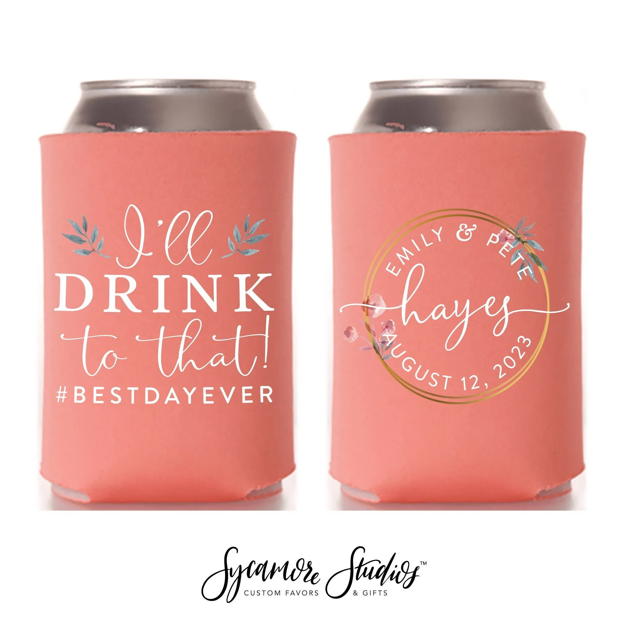 Wedding Can Cooler #7FR - Full Color