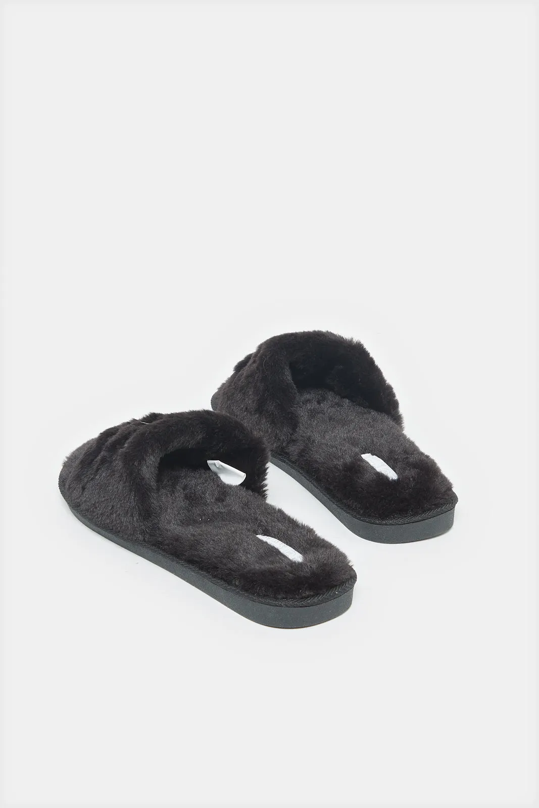 Women Black Embroidered Mule