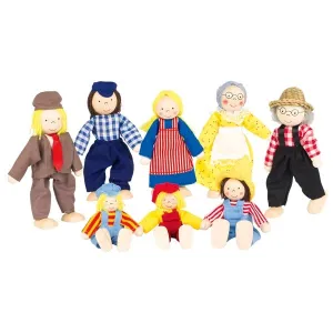 Wooden Toys Flexible Puppets Farmer Family II